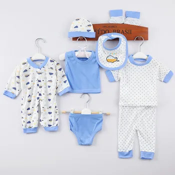 8 Pz/set Neonato Ragazzi Vestiti Della Biancheria Intima Magliette E Camicette Pantaloni Del Bambino Pagliaccetto Bambini Abiti Tute Costume Abbigliamento Infantile A381