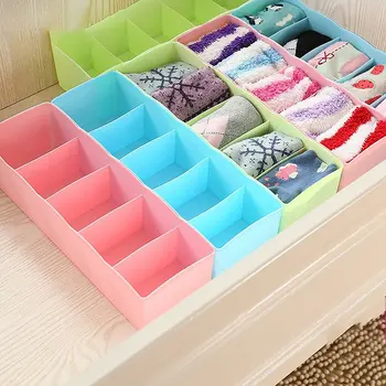 

New 5 Grids Underwear Bra Storage Box Scarfs Socks Drawer Organizer Clothes Necktie Container Wardrobe Closet Clothing Storage B