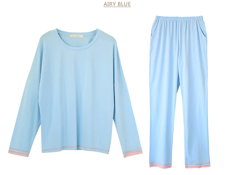 Осенний женский бамбуковый обруч для волос с оптоволокном, Одноцветный пижамный комплект с длинными рукавами для женщин