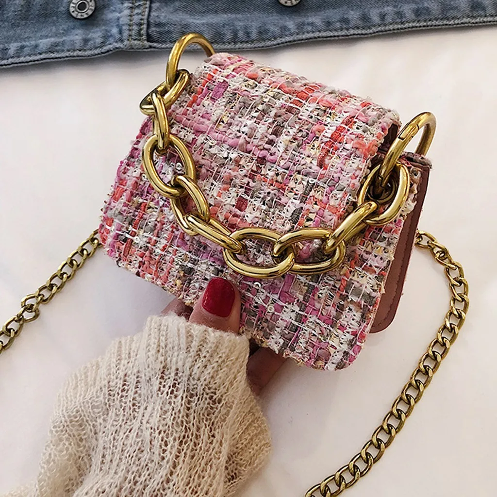 2019 зимняя модная Новая женская квадратная сумка тоут качественная шерстяная