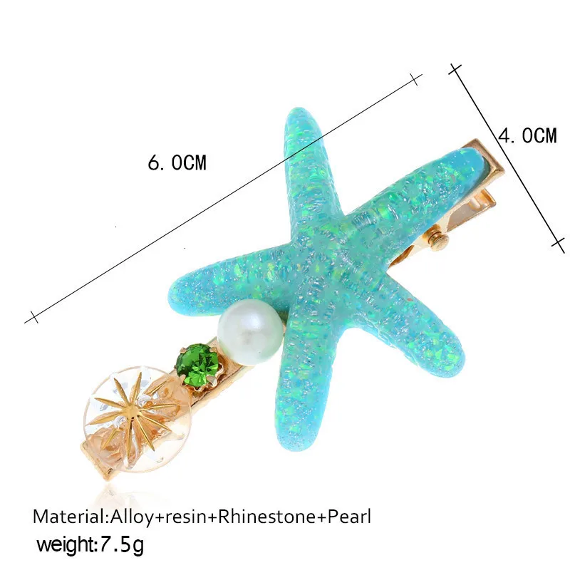 Полимерная Морская звезда заколка для женщин аксессуары для волос ювелирные изделия бохо имитация заколка с жемчужиной шпильки для волос для девушек пляжные вечерние головные уборы