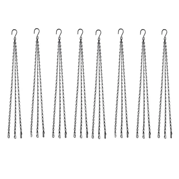

NEW-8Pcs Hanging Chain 40cm Hanging Flower Basket Replacement Chain 3 Point Garden Plant Hanger for Outdoor or Indoor