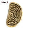 Kinel-anillo Estilo Vintage Punk Rock para mujer, sortija ovalada con diseño de suerte giratoria, Color dorado antiguo, estilo bohemio, 2022 ► Foto 1/6