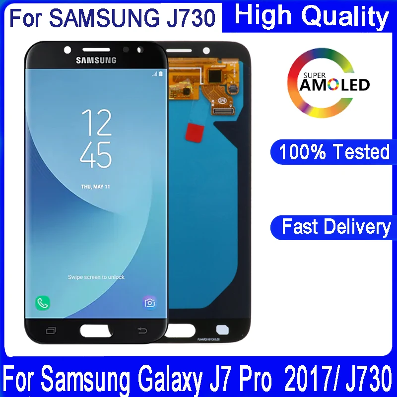 5 &quotдюймов Super AMOLED J730 сенсорный ЖК дисплей для SAMSUNG Galaxy J7 Pro 2017 J730F дигитайзер в