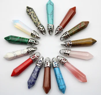 

Hexagonal Column Pendant Natural Stone Crystal Tiger Eye Quartz Pendant For Women Charms Chakra Choker Necklace Jewelry