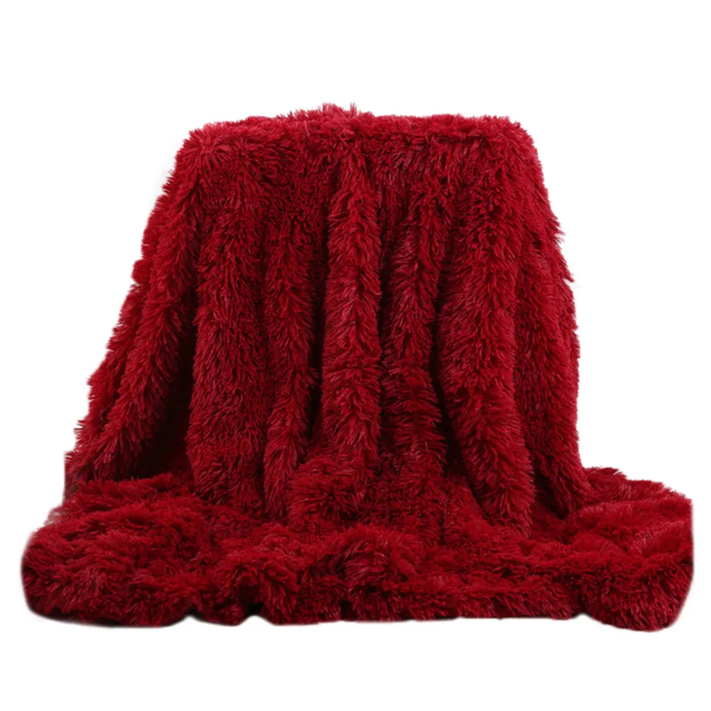 Одеяло s для кровати одеяло мягкое легкое роскошное удобное пушистое плюшевое гипоаллергенное одеяло покрывало кровать диван подарок - Цвет: Красный