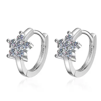 

18K White Gold Sweet Earring Multicolor Flower with Beads Earings For Birthday Gift