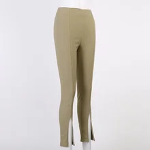 

2021NEW Spring Autumn New Zaraing-Style Elastic Slimmed Trousers Foot Zipper Open Fork Trim Trousers Female Pants Za 2021 High