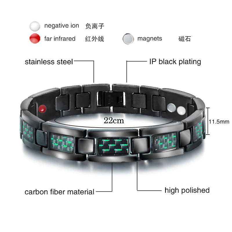 Модные европейские американские браслеты, модные магниты из углеродного волокна, энергетические браслеты для здоровья, ювелирные изделия, браслеты высокого качества
