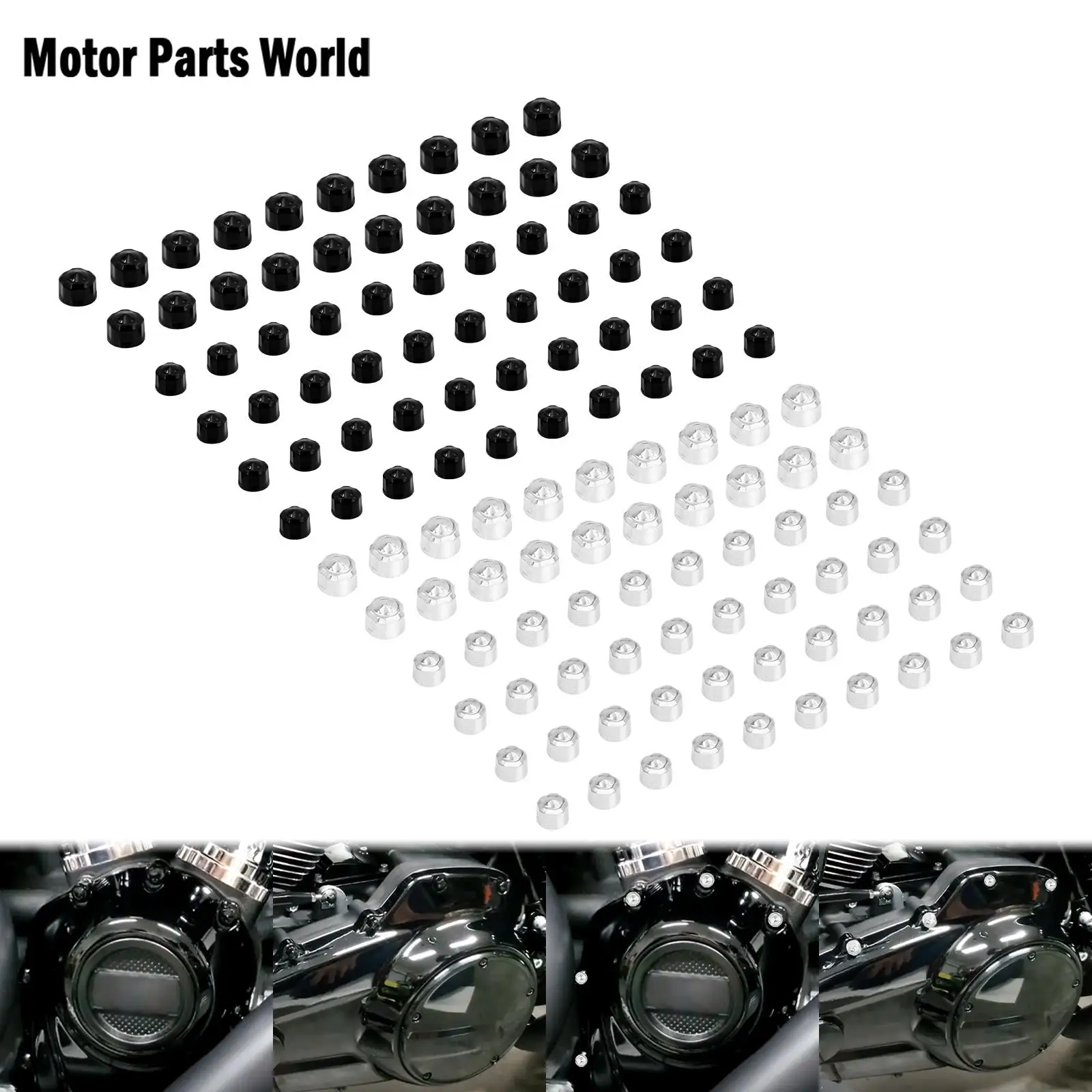 

Motorcycle Engine Bolt 60pcs Screw Cap Cover Black/Chrome For Harley Touring Road King FLHR Road Glide 17-Up Softail Slim 18-Up