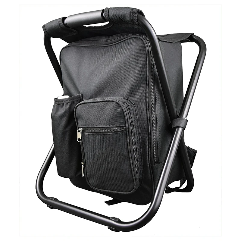  ELOS-2 Pcs Backpack Chair Portable Camping Stool Foldable Chair with Double Layer Oxford Fabric Coo