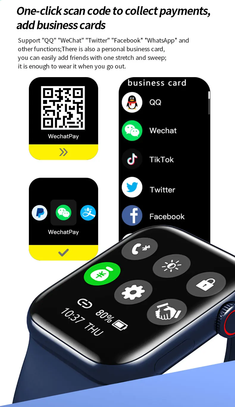 Wearpai Smart Watch HW19 Full Screen Sleep Monitor Double Buttons Make Call Smartwatch Sport Women Men pk iwo 13 W46 IWO W37 PRO