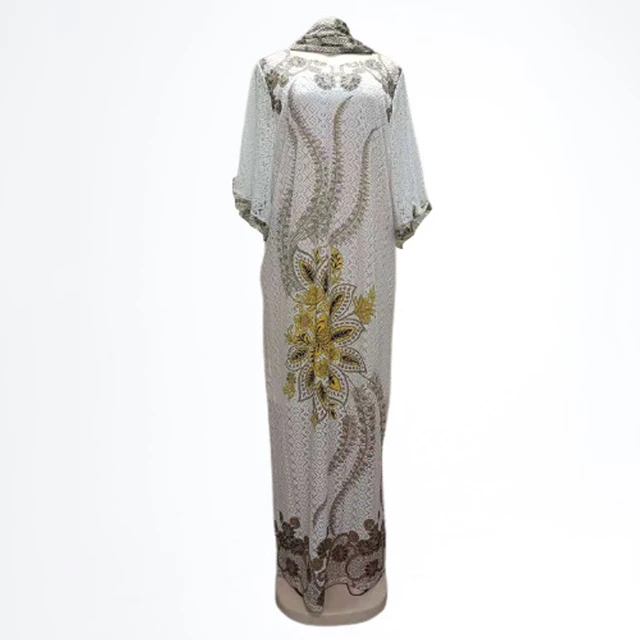 MD 2022 New African Lace Dresses For Women Embroidered Sequin Maxi Robe Muslim Hijab Abayas Ankara Dashiki Kaftan Robe Africaine yellow