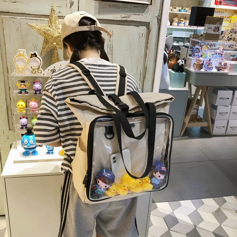 Backpack Laptop Ita-Bag Display-Layer Clear Women Ducks Girls with Large Sac H222 Big
