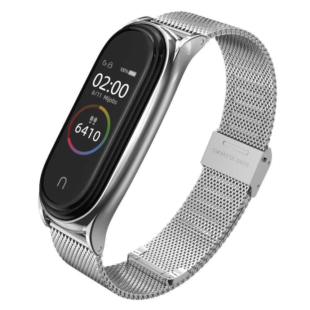 Mi Band 4 ремешок металлический mi lanese из нержавеющей стали для Xiaomi mi Band 4 NFC ремешок совместимый браслет наручные Pul