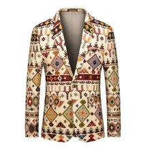 Мужской Блейзер, зимние куртки и пальто, мужской повседневный винтажный отложной воротник, длинный рукав, цветочный принт, приталенный жакет пиджак, пальто