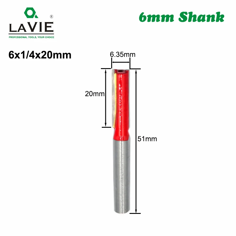 1pc 6mm Shank Router Bit Straight T Bit V Flush Trimming Cleaning Round Corner Cove Box Bits Milling Cutter for Wood MC06010