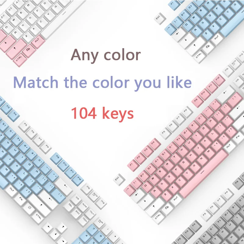  PBT Translucent Backlight Keycaps 104 Keys Mechanical Keyboard Key Cap Double Shot Key Cap For Cher