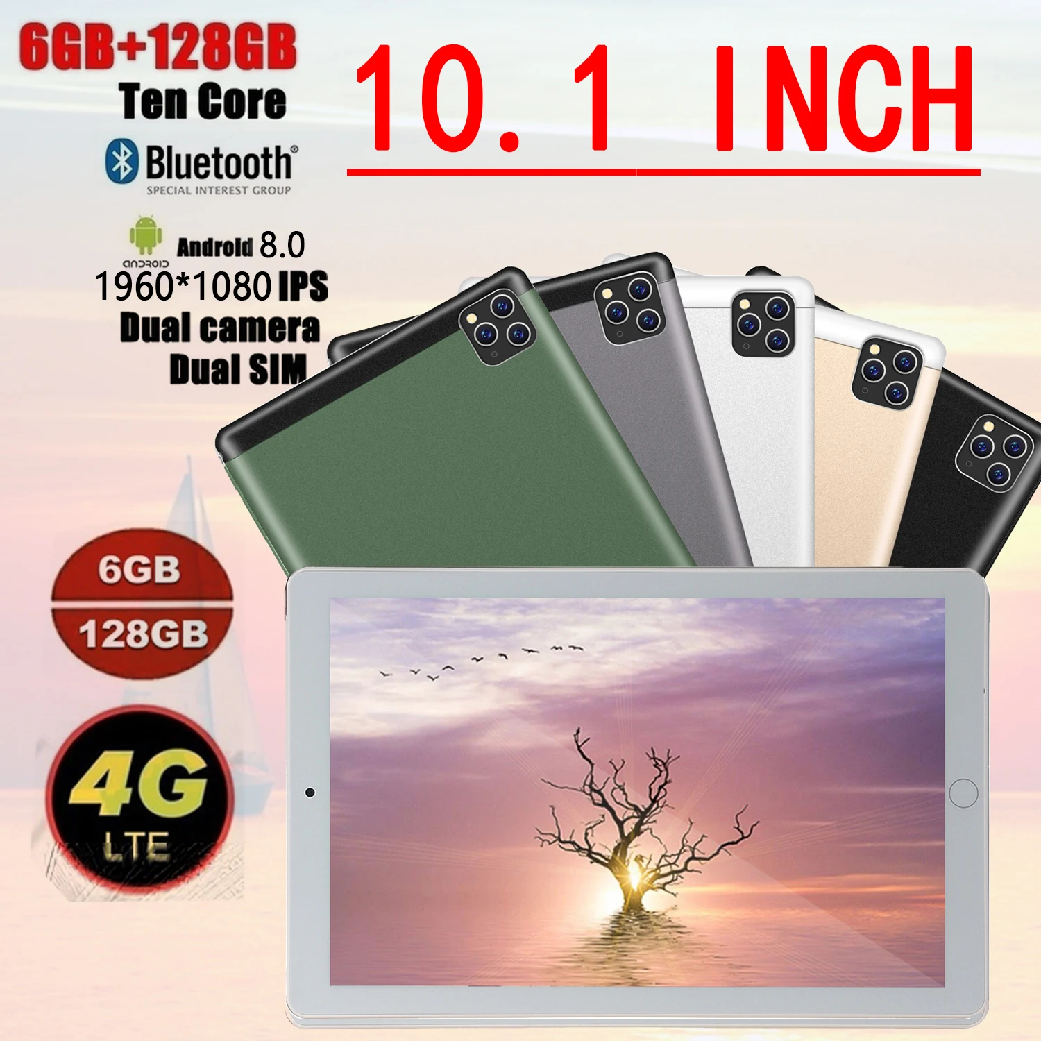 US $82.50 Tablet with 101 Inch Android Tablet 6G128GB Large Memory Smart Tablet Dual SIM Card Triple Camera Phone Call Wifi Tablet PC