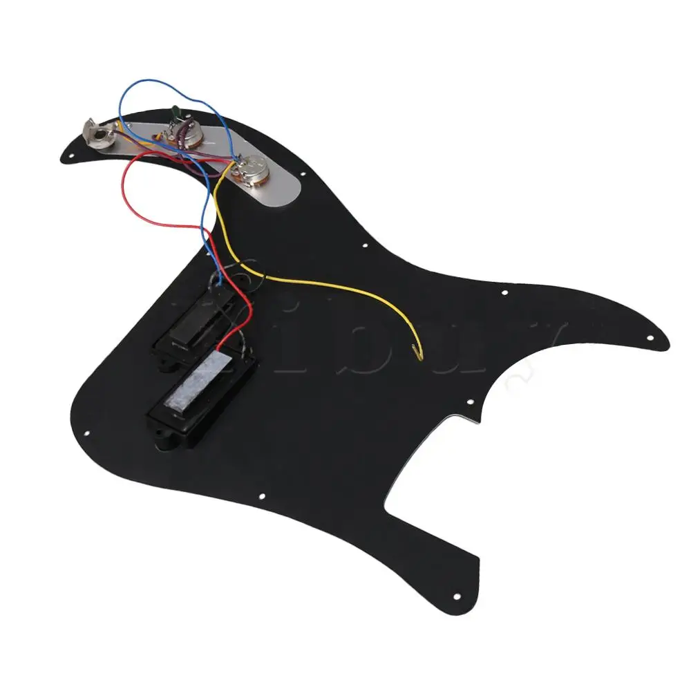 Yibuy Черный Предварительно проводной набор басов для гитары PB|prewired pickguard|for