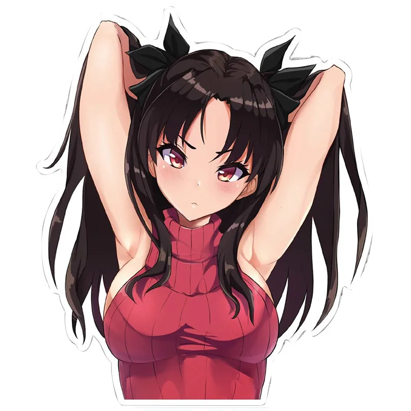 Super Sexy Car Styling Cute Beauty Cartoon Tohsaka Rin Waifu Anime JDM Window Decal Fate Stay Night Vinyl Girl  Car Stickers