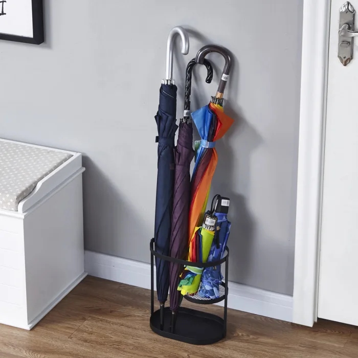 Metal Umbrella Bucket Shelf Umbrella Stand Holder Rack Home Barrel Storage JS23