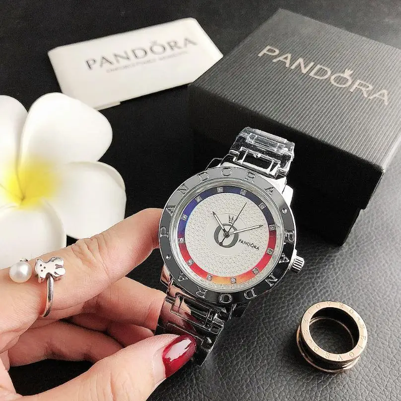 

Luxury brand Quartz Wrist Dress Women Watches Silver Bracelet Ladies Watch Stainless Steel Clock Casual pandoraes Watch P23