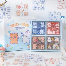 

100Pcs/Box KawaiiCartoon Animals Bear Stickers Album Journal Bullet Diary Laptop Decorative Stickers Student Stationery Supplies