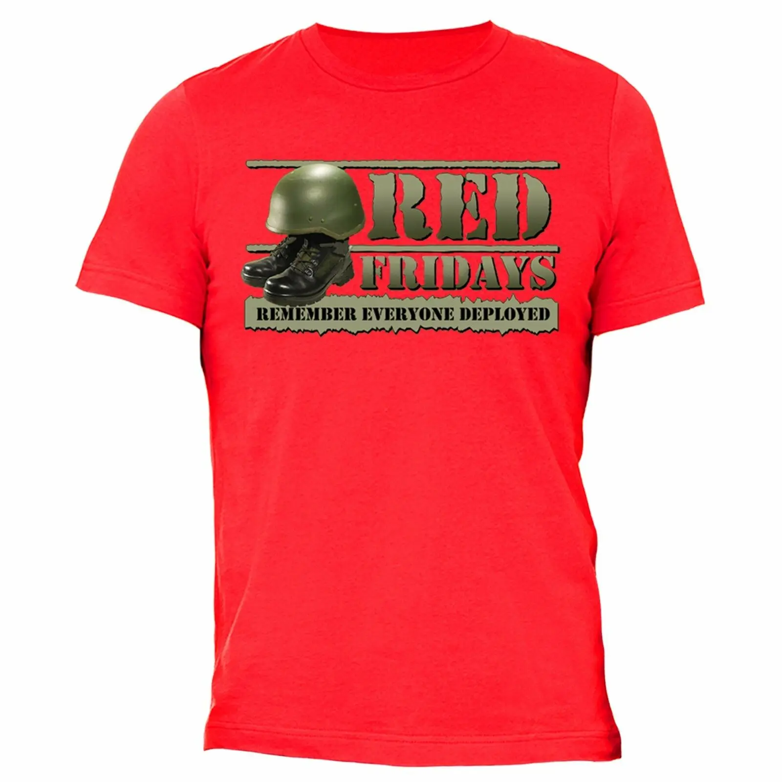 

Red Fridays Helmet Combat boot Memorial Military Army Men's T-Shirt. Summer Cotton Short Sleeve O-Neck Unisex T Shirt New S-3XL