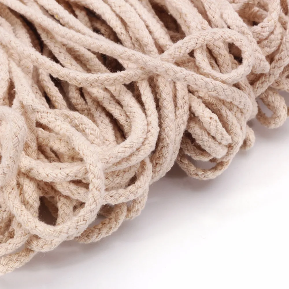 5mm Braided Cotton Cords Twisted Cord Rope DIY Craft Macrame Woven String Home Textile Accessories Craft Gift for cotton rope,macrame cord
