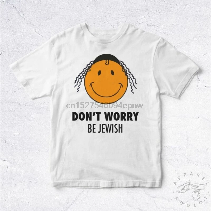 Новая футболка с надписью Don't Worry Be jeus BIO Cartoon Jew religion Милая Tumblr |