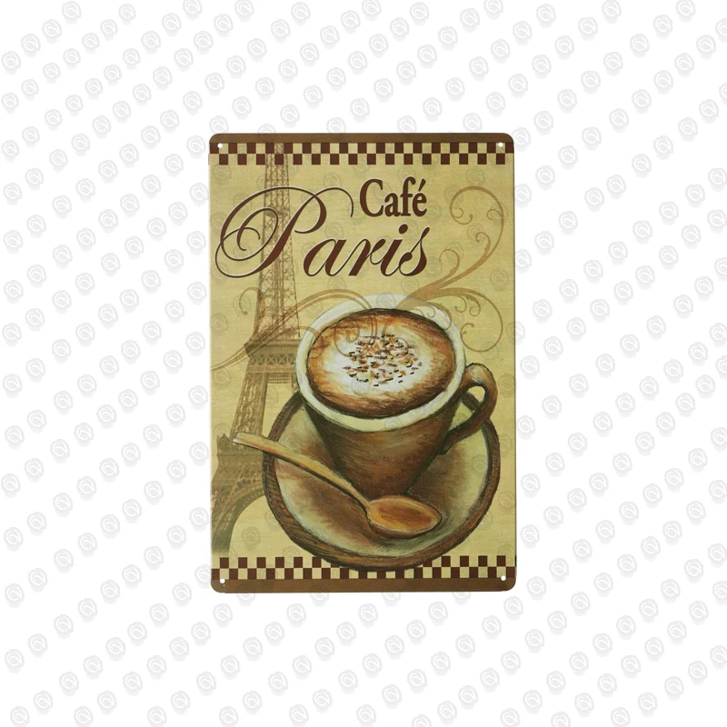 Coffee Wall Sticker Plates Cafe Barber Shop Tavern Restaurant Home Decor Tin sign Retro Painting