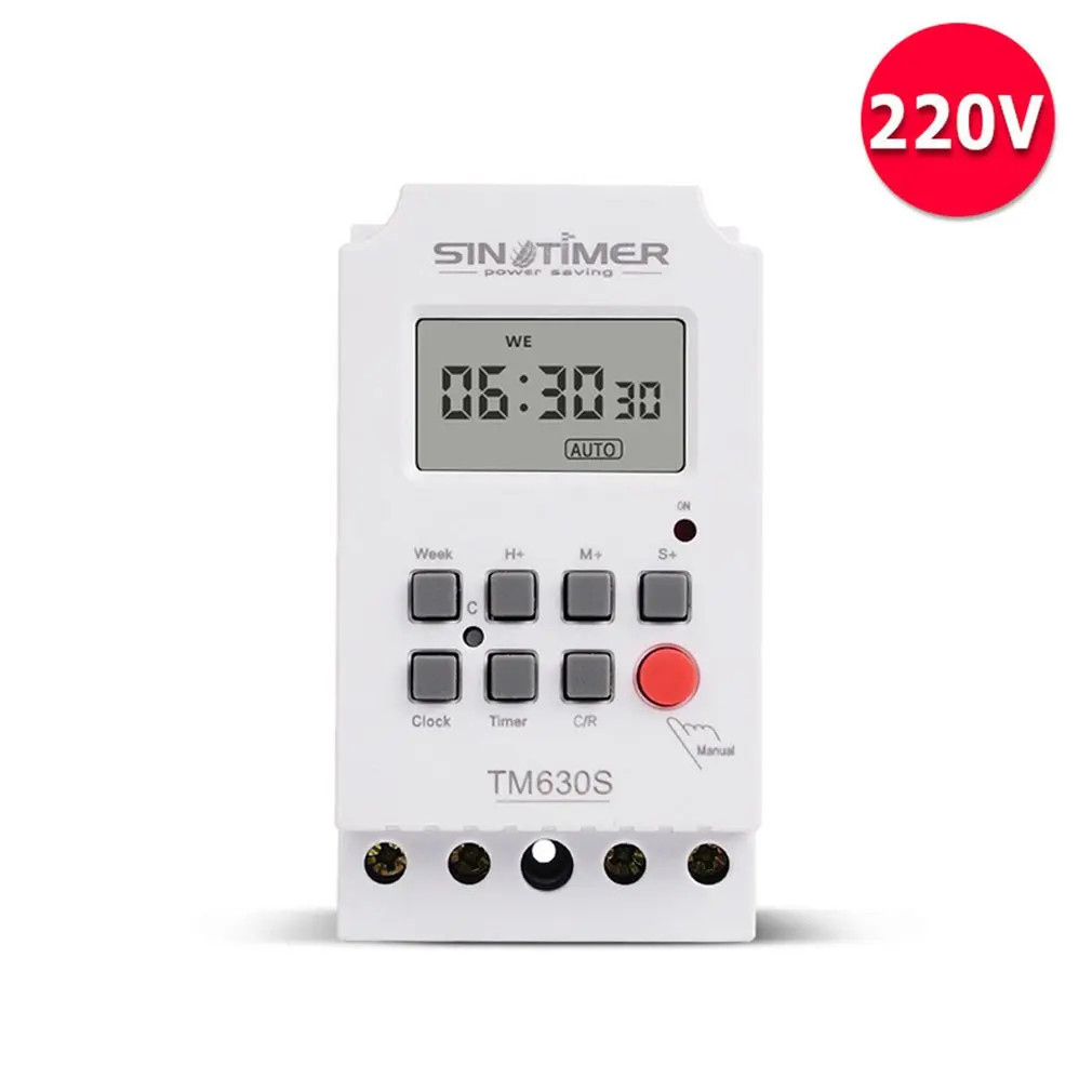SINOTIMER TM630S-2 7 дней в неделю ЖК-цифровой программируемый таймер с интервалом 1 секунда мощность прямой выход