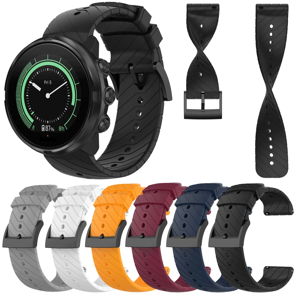 Силиконовый ремешок с рисунком для Suunto 9 7 Резиновая лента спортивный браслет
