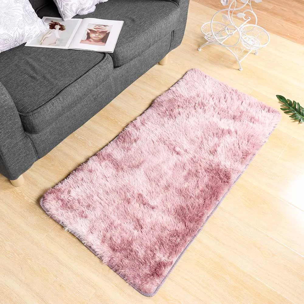 pink purple 1 шт. многоразмерный галстук из полиэфира окрашивание градиентного цвета мягкий плюшевый коврик мягкие мохнатые коврики ковер для украшения дома гостиная домашний текстиль - Цвет: pink purple