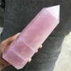 Natural Pink Rose Quartz Crystal Obelisk Wand Point Healing 1
