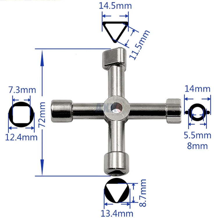 Многофункциональный 4 способа универсальный треугольник гаечный ключ сантехник ключи треугольник для электрический счетчик газа шкафы негерметичные радиаторы DBIRD