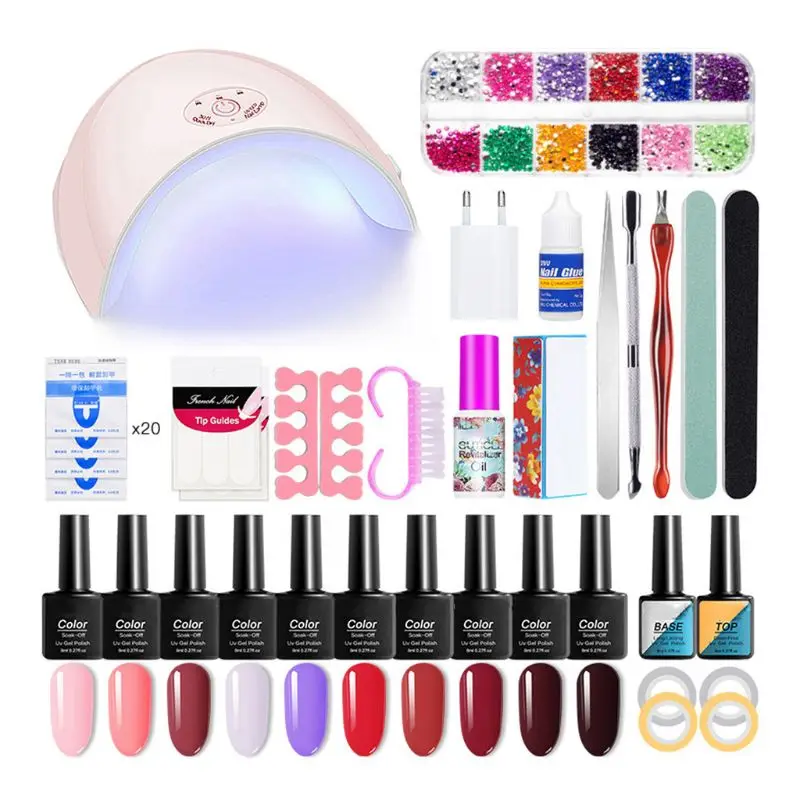 Conduziu a Lâmpada do Unha Construtor com 36w Pces Unha Extensão Kit uv Manicure 52 Gel