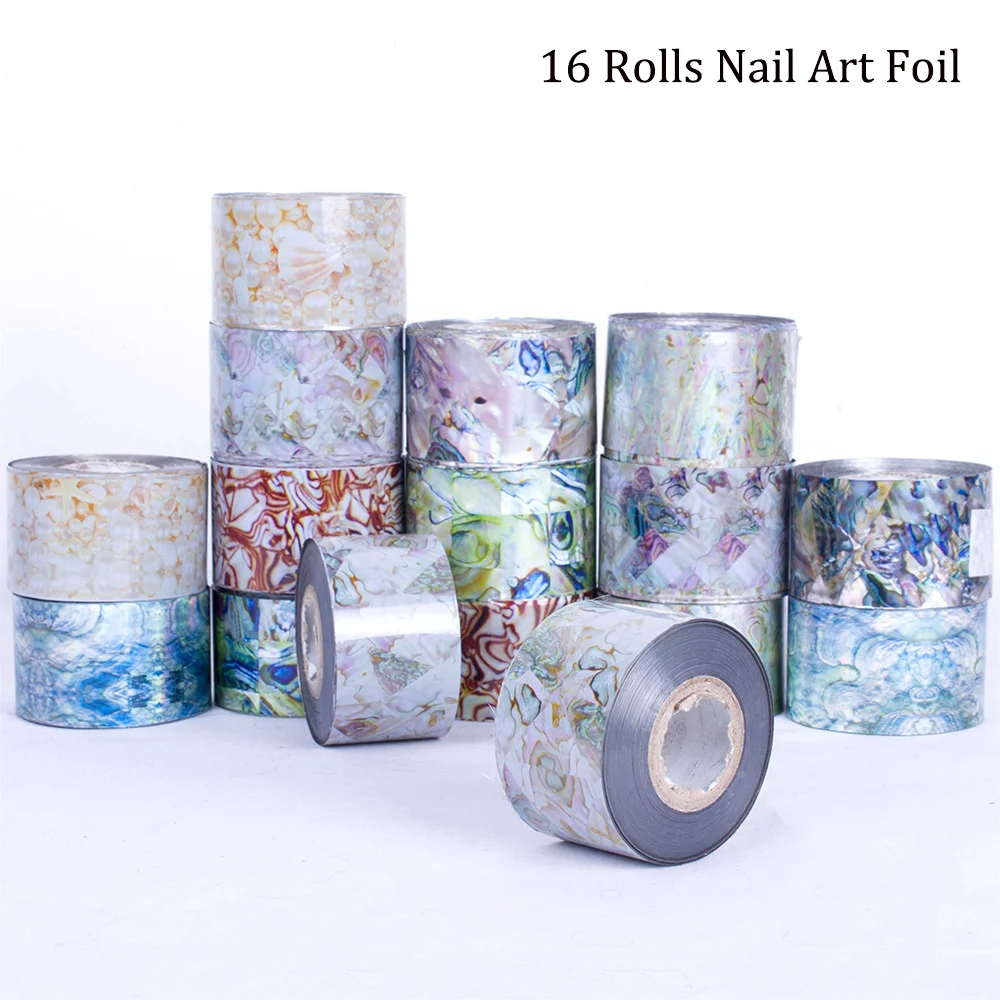

16 Rolls 120m Water Transfer Marble Stone Rock Nail Wraps Sticker Manicure Decals Nail Foil Sticker Art Sexy Women Tips TR493