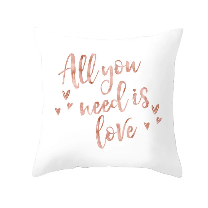 PC09905 Fuwatacchi Rose Gold Geometric Cushion Cover Flower Decorative Pillows Cover for Home Sofa Bed Polyester Throw Pillowcases 45*45 - Цвет: PC09905