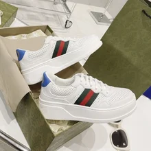 

2021 autumn fashion brand platform platform white shoes, women's lace-up increased breathable couple sports sneakers