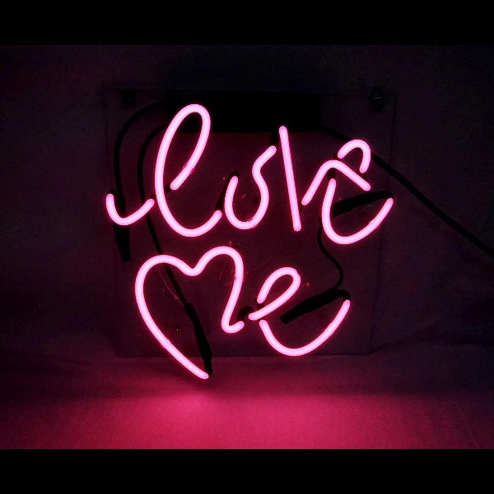 Неоновые вывески подарок Love Me Настоящее стекло пивной бар Паб Магазин вечерние