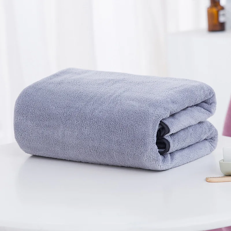 90*180cm Beauty Salon Bath Towels Large Massage Quick-Dry Coral velvet Thick Microfiber Absorbent Soft Gray Towel for Adults 1pc