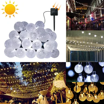 

Outdoor String Lights Patio Party Yard Garden Wedding 30 Solar Powered LED Bulbs christmas outdoor lights