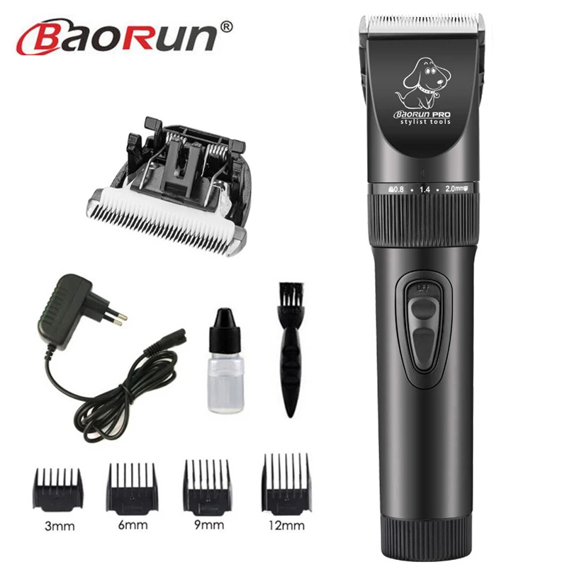black add 1pc blade Мощный электрический триммер для волос для собак, перезаряжаемый острый кусачки для шерсти домашних животных, машинка для стрижки волос - Цвет: black add 1pc blade
