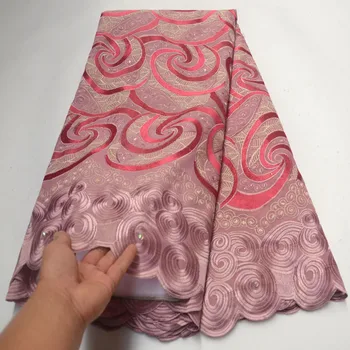 

African 100% Cotton Lace Fabric Latest Swiss Voile Lace In Switzerland With Stones For Men Women Dress Party 03