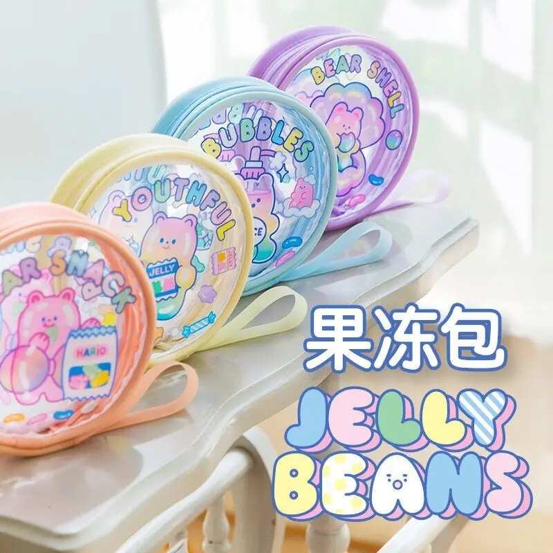 

Bentoy Milkjoy Jelly Beans Transprent Coin purse Korea Girls Mini Money Bag Card Holder Cute Handbag Make UP Case Kawaii Japan