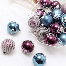 1Set Christmas Tree Ornament Shatterproof Christmas Ball Ornaments Decoration Hanging Decor for Xmas Party Home Tree Decor