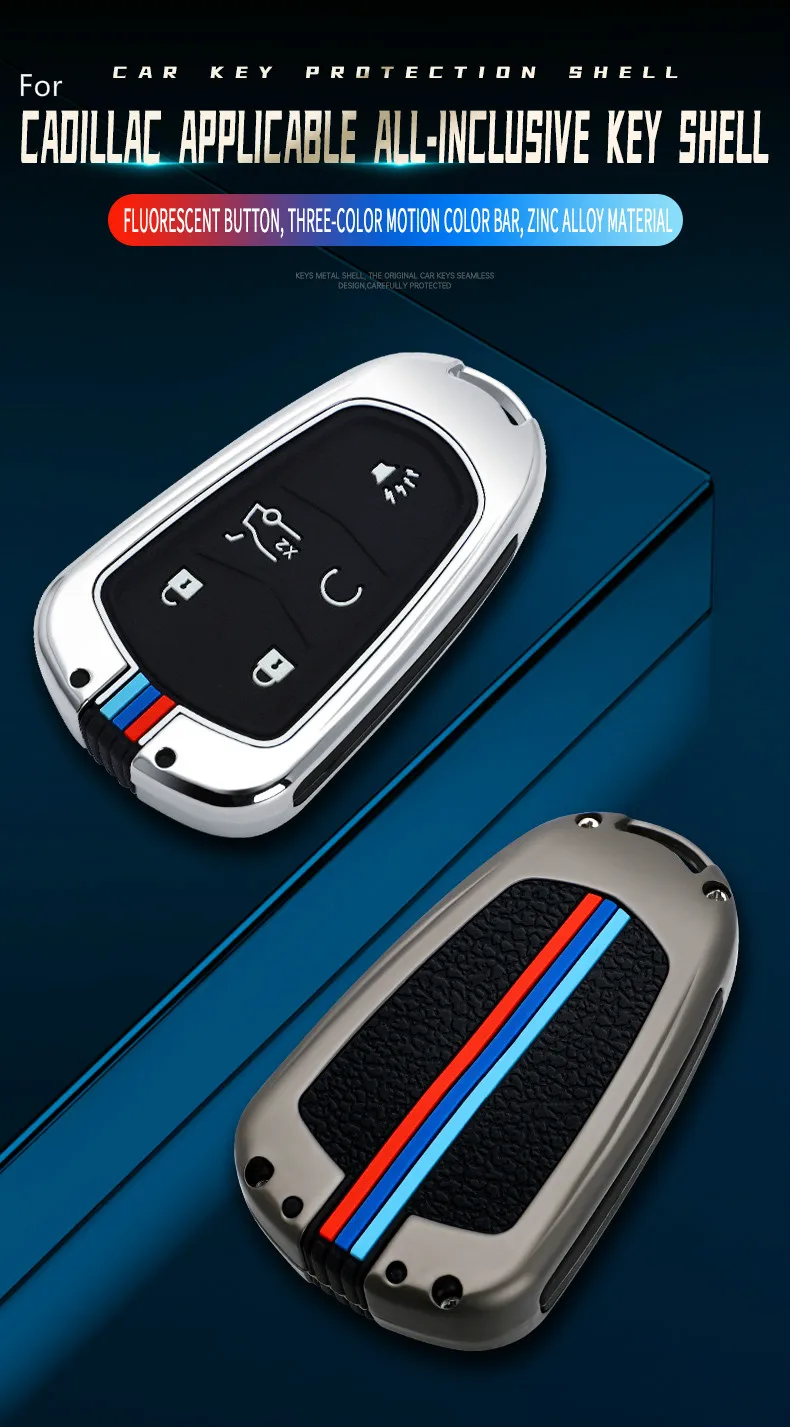 Portachiavi in lega di zinco Cover Shell Holder per Cadillac CTS XTS SRX ATS 2015-2018 CT5 XT5 XT6 Remote Key Car Styling Car Key Case - Ha26b76941b974f18968f37686a7e2597R