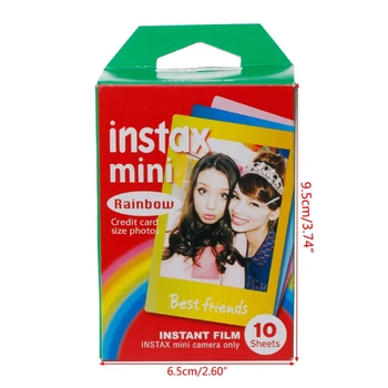

10 Sheets Rainbow Lace Instant Photo Paper Mini7 8 25 70 90 Polaroid Camera Film D08B